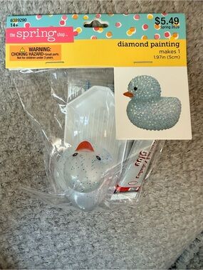 The Spring Shop Light Blue Speckled Duck Diamond Painting Kit